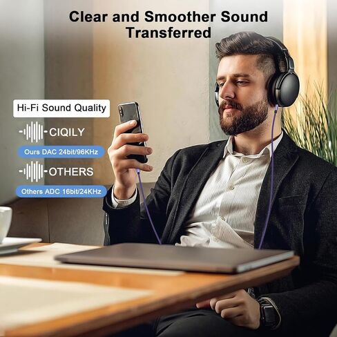 Samsung USB C to Aux Cord Type C to 3.5mm Audio Adapter for Galaxy A17/A16 5G/A15/A56/A36/S25 Edge/S24/S23/S22/S21 Hi-Fi Stereo Headphone Auxiliary Cord Braided Cable for iPhone 16 Pro Max/16e/15 Pro in Saudi Arabia
