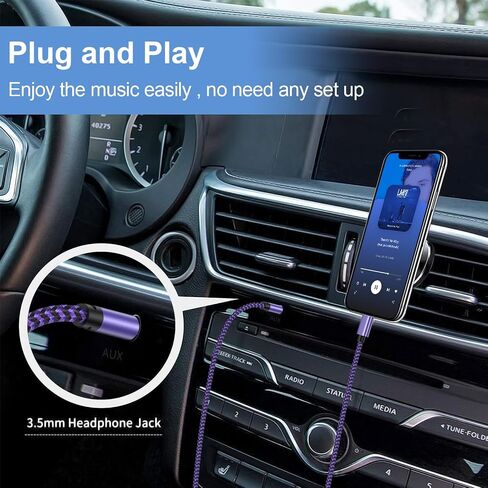 Samsung USB C to Aux Cord Type C to 3.5mm Audio Adapter for Galaxy A17/A16 5G/A15/A56/A36/S25 Edge/S24/S23/S22/S21 Hi-Fi Stereo Headphone Auxiliary Cord Braided Cable for iPhone 16 Pro Max/16e/15 Pro in Saudi Arabia