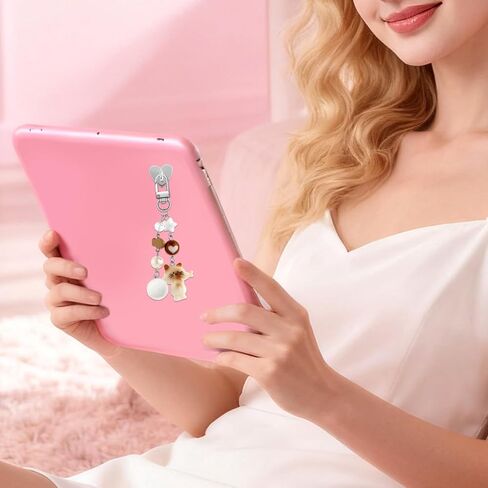 Charm Chains for Kindle, Cute Y2k Aesthetic E-reader Cell Phone Charm Accessories Kawaii Vintage Pink Bow Star Heart Pendant for Kindle E-reader Phone Bag Purse Charm Gift for Book Lovers Women in Saudi Arabia
