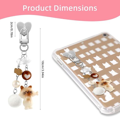 Charm Chains for Kindle, Cute Y2k Aesthetic E-reader Cell Phone Charm Accessories Kawaii Vintage Pink Bow Star Heart Pendant for Kindle E-reader Phone Bag Purse Charm Gift for Book Lovers Women in Saudi Arabia