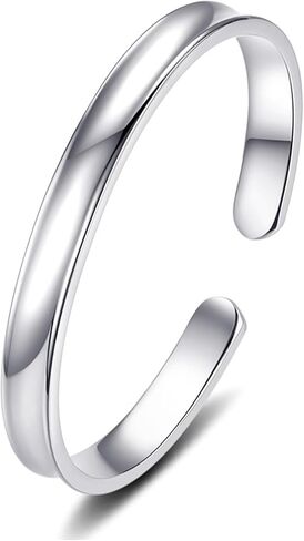 Chunky Bangle Bracelet for Women 925 Sterling Silver Bracelets Handmade Cuff Bangle Bracelets Adjustable Jewelry Fashion Simple Open Bangles in Saudi Arabia