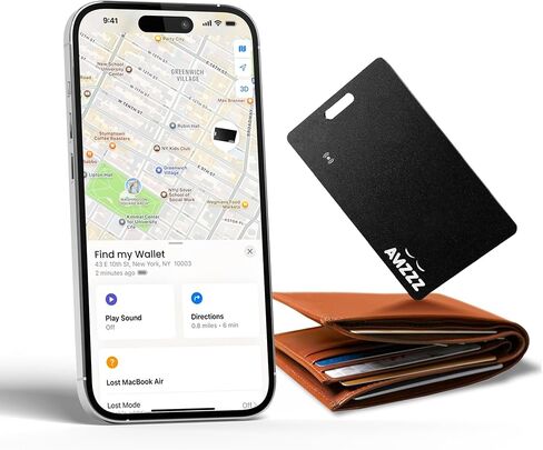 Apple MFI Certified Airtag Wallet Tracker Card for Apple Find My, (Pack of 2) Slim Rechargeable Tracking Card, Tracker for Wallet, Finder, Tracking Card with Keychain Hole, Item Locator in Saudi Arabia