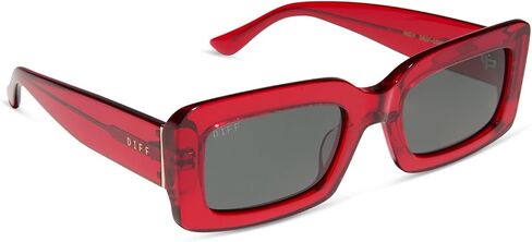 نظارات شمسية مستطيلة من DIFF Indy Designer للنساء UV400، أوبالين + مرآة رمادية داكنة in Saudi Arabia