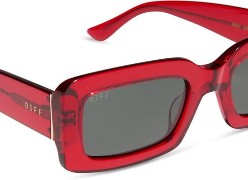 نظارات شمسية مستطيلة من DIFF Indy Designer للنساء UV400، أوبالين + مرآة رمادية داكنة in Saudi Arabia