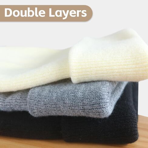 Winter Beanie Knit Cuffed Silk Lining Hats Warm Beanies for Women Men (White with Satin Lined) in Saudi Arabia