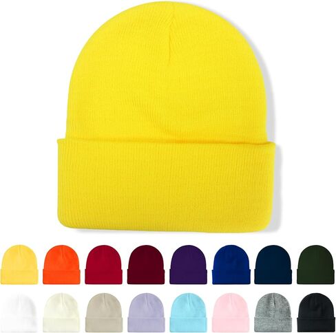 Winter Beanie Knit Cuffed Silk Lining Hats Warm Beanies for Women Men (White with Satin Lined) in Saudi Arabia