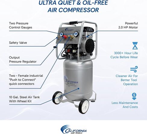 California Air Tools 10020C-22060 Ultra Quiet, Oil-Free 2 Hp Air Compressor (220 Volt) in Kuwait
