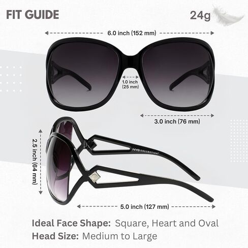 NYS Collection Oversized Vintage 'Jackie O' Sunglasses – Retro Chic Iconic Shades for Women,100% UV Protection in Saudi Arabia