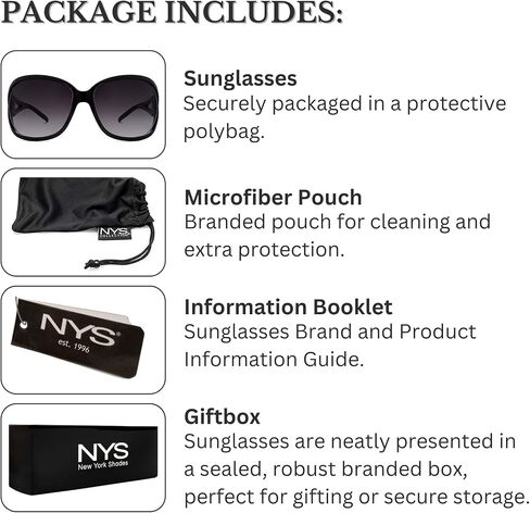 NYS Collection Oversized Vintage 'Jackie O' Sunglasses – Retro Chic Iconic Shades for Women,100% UV Protection in Saudi Arabia