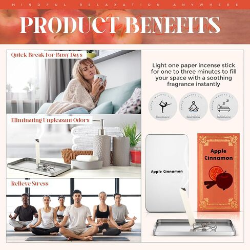 Eaasty 80 Pcs Paper Incense Kit Scented Bathroom Matches with Tin Case Holder Quick Usage Pleasant Incense Paper for Eliminating Bathroom Kitchen Pet Odors(Vanilla Bean) in Saudi Arabia