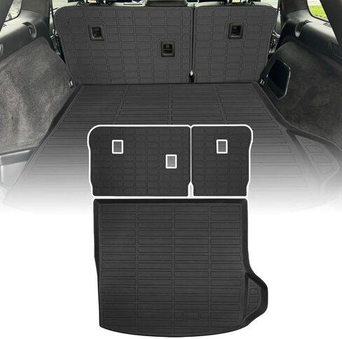 Cargo Liners Backrest Mat for Jeep Wagoneer L & Grand Wagoneer L Accessories 2022-2025 with Hook&Loop Rear Trunk Mat Rear Seat Back Cover Protector All Weather Anti-Slip Split Dog Liner 5 PCS in Kuwait