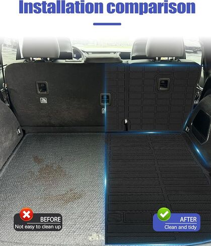 Cargo Liners Backrest Mat for Jeep Wagoneer L & Grand Wagoneer L Accessories 2022-2025 with Hook&Loop Rear Trunk Mat Rear Seat Back Cover Protector All Weather Anti-Slip Split Dog Liner 5 PCS in Kuwait