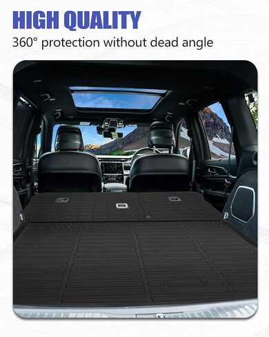 Cargo Liners Backrest Mat for Jeep Wagoneer L & Grand Wagoneer L Accessories 2022-2025 with Hook&Loop Rear Trunk Mat Rear Seat Back Cover Protector All Weather Anti-Slip Split Dog Liner 5 PCS in Kuwait