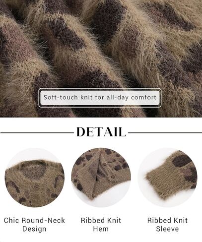 Bakyarder Leopard Printed Cardigan for Women, Vintage Button-Up Sweater, Y2K Drop Shoulder Knit Cardigan Streetwear in Kuwait