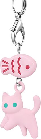Black Cat Phone Charm - Mini Cat Fish Bag Charms ، Metal Kawaii Charm لحالة الهاتف الخلوي ، قلادة مطابقة in Kuwait