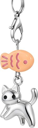 Black Cat Phone Charm - Mini Cat Fish Bag Charms ، Metal Kawaii Charm لحالة الهاتف الخلوي ، قلادة مطابقة in Kuwait