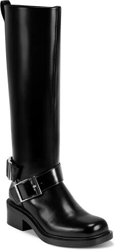 DKNY Women's Ithara Heeled Knee High Boot with Belt Detail Fashion in Saudi Arabia