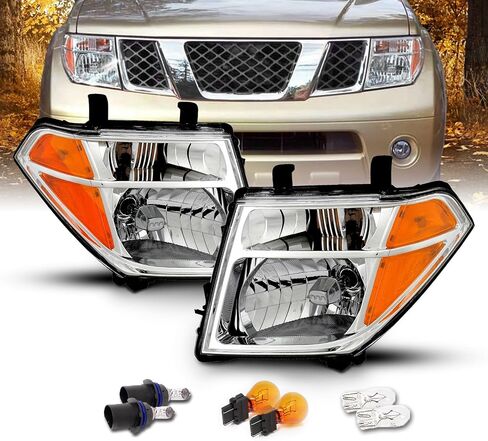 AmeriLite Black Replacement Headlight Set For 05-08 Frontier / 05-07 Pathfinder - Driver and Passenger in Saudi Arabia