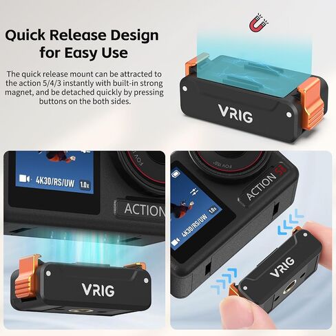 VRIG Magnetic Quick Release Adapter Mount for DJI Osmo Action 5 Pro/ 4/360 in Saudi Arabia