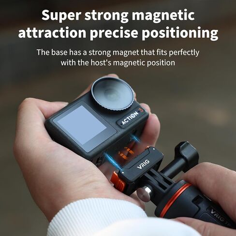 VRIG Magnetic Quick Release Adapter Mount Base for DJI Osmo Action 5 Pro / 4/3 / Osmo 360, Quick-Release Tripod Accessories (1/4 Thread Mount) in Saudi Arabia