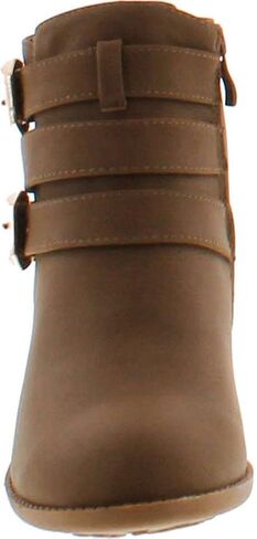 TOP Moda Cl-14 Women's Buckle Straps Stacked Low Heel Ankle Booties in Saudi Arabia