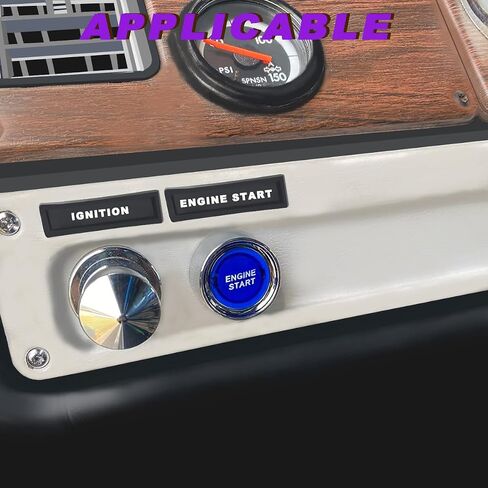 12V-24V/50A Push Start Ignition Switch Momentary Engine Start Push Button Switch Green LED Car Starter Stop Button Switch SPST ON-Off with Terminal Wire Cold Pressed Connector for Truck in Saudi Arabia
