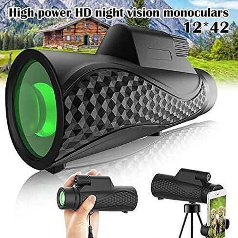 Telescope 12x42 Monocular Telescope for Adults Bak4 Prism Waterproof Telescope Super Telephoto Zooms Monocular Telescope for Birdwatching Hiking Camping in Saudi Arabia