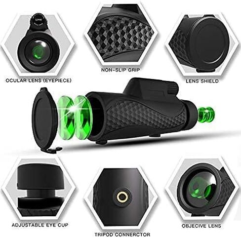 Telescope 12x42 Monocular Telescope for Adults Bak4 Prism Waterproof Telescope Super Telephoto Zooms Monocular Telescope for Birdwatching Hiking Camping in Saudi Arabia