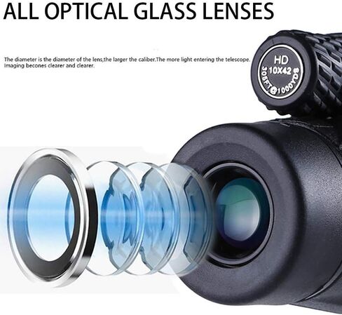 تلسكوب أحادي العين 10-30×42، تكبير عالي الطاقة، أحادي مدمج مع عدسة BAK4 Prism FMC أحادية مع محول الهاتف الذكي لمشاهدة الطيور والسفر ومشاهدة المعالم السياحية in Saudi Arabia