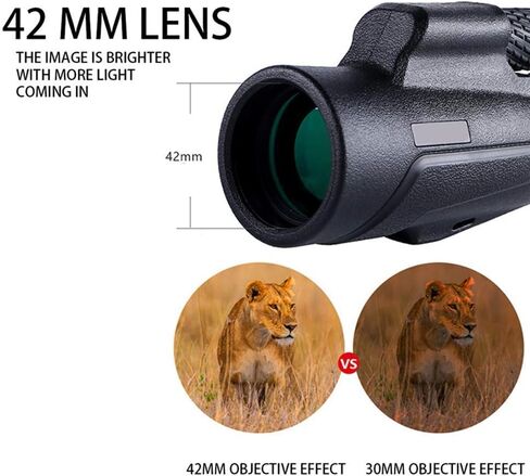 تلسكوب أحادي العين 10-30×42، تكبير عالي الطاقة، أحادي مدمج مع عدسة BAK4 Prism FMC أحادية مع محول الهاتف الذكي لمشاهدة الطيور والسفر ومشاهدة المعالم السياحية in Saudi Arabia