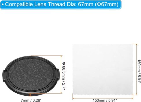غطاء عدسة 67 مم، غطاء عدسة الكاميرا مكون من 3 جوانب للعدسة الأمامية بقطعة قماش، مناسب لعدسات DSLR العالمية بخيط 67 مم لنيكون، فوجي فيلم، بنتاكس، لايكا in Saudi Arabia