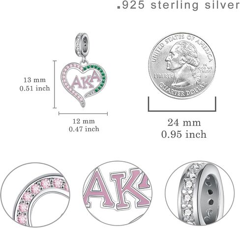 ZPB Sorority Gifts 925 Sterling Silver 1920 Sorority Paraphernalia Charm Gifts Jewelry for Women in Saudi Arabia