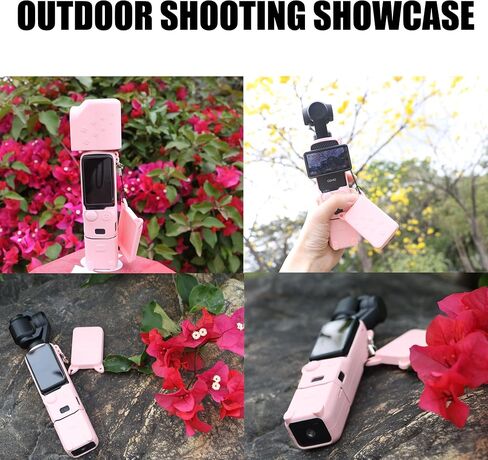 PCTC Pocket 3 Silicone Protective Case Cover, Scratch-Resistant Sleeve Shockproof Full Body Skin with Lens Protector,Cat Paw Print Design in Blush Pink for Cute OSMO Pocket 3 Style Accessories (Pink) in Saudi Arabia