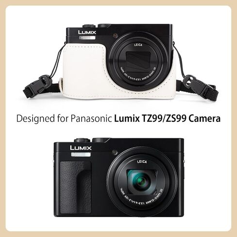 حافظة MUZIRI KINOKOO لهاتف Panasonic Lumix ZS99، حافظة واقية من جلد البولي يوريثان لكاميرا Lumix DC-ZS99/TZ99 الرقمية، غطاء حمل قابل للفصل مع حزام كتف قابل للتعديل - بني in Saudi Arabia
