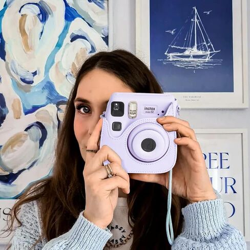 WOGOZAN Mini SE Accessories for Fujifilm Instax Mini SE/7+/7s/7c Instant Film Camera, Include PU Case Case, 4 Photo Frames, 5 Magnetic Frames, 12 DIY Stickers, Selfie Mirror and Assist Circle - Purple in Saudi Arabia