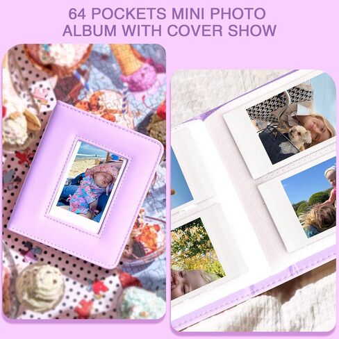 WOGOZAN Mini SE Accessories for Fujifilm Instax Mini SE/7+/7s/7c Instant Film Camera, Include PU Case Case, 4 Photo Frames, 5 Magnetic Frames, 12 DIY Stickers, Selfie Mirror and Assist Circle - Purple in Saudi Arabia