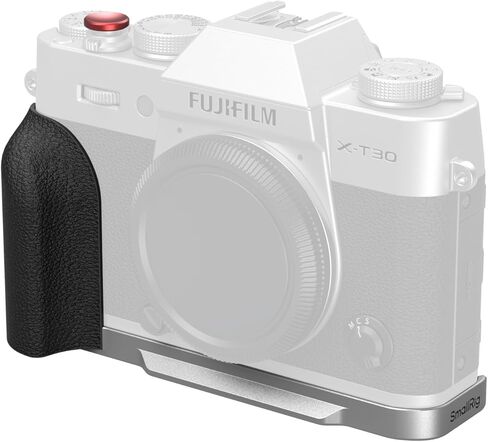 SMALLRIG X-T30 III/X-T30 II/X-T30 L-Shape Grip for FUJIFILM Camera, Built-in Quick Release Plate for Arca, 1/4"-20 Holes, Lightweight Ergonomic Silicone Handgrip,Shutter Button (Silver) - 5664 in Saudi Arabia