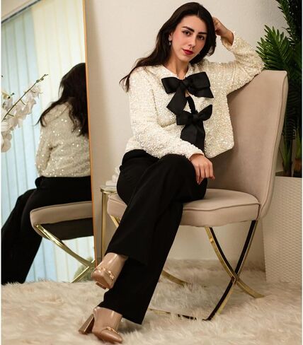 حذاء لندن راج بولوكس ذو تفاصيل سلسلة معدنية in Kuwait