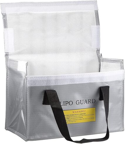 uxcell Fireproof Battery Safe Bag Charging Pouch Sack for Charge and Storage 260x130x150mm Silver Tone in Saudi Arabia