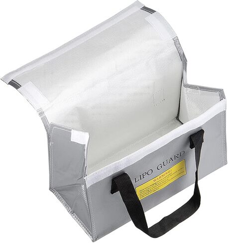 uxcell Fireproof Battery Safe Bag Charging Pouch Sack for Charge and Storage 260x130x150mm Silver Tone in Saudi Arabia