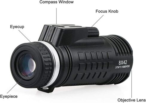 High Power Binoculars, Waterproof Monoculars Telescope 8X42, Fogproof Monocular Scope with Built-in Compass Rangefinder for Bird Watching Camping Hiking in Saudi Arabia