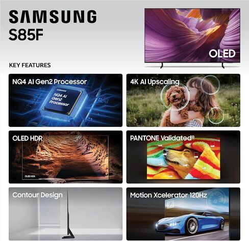 Samsung Samsung Vision AI Smart TV (طراز 2025 ، 77S84F) NQ4 AI Gen2 Processor ، 4K AI Upscaling ، OLED HDR ، PANTONE تم التحقق منه ، Motion Xcelerator 120HZ in Saudi Arabia