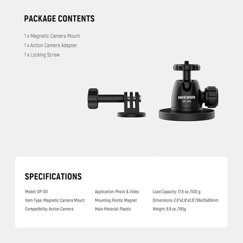 NEWER 3 "كأس الشفط مع محول كاميرا حامل الهاتف متوافق مع iPhone GoPro DJI insta360 ، قماشية Ball Head Magic Cleaning Compling Car Quick Recording For Pov Video Recording ، CA104 in Kuwait