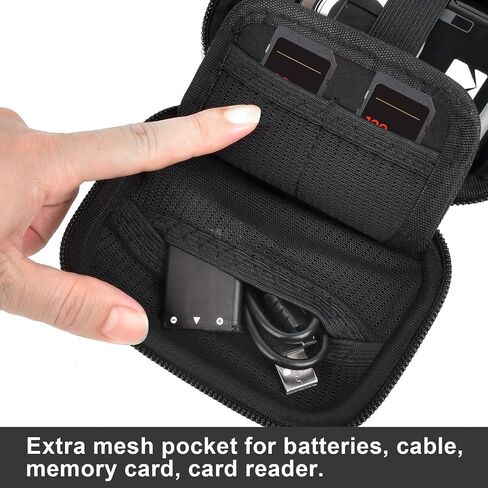 Digital Camera Case for KODAK PIXPRO FZ55/ FZ45/ FZ53/ FZ43 16MP Video Vlogging Cameras, Travel Storage Holder Bag with Mesh Pocket for Batteries, Cables, Memory Cards, Card Reader- Black (Box Only) in Saudi Arabia