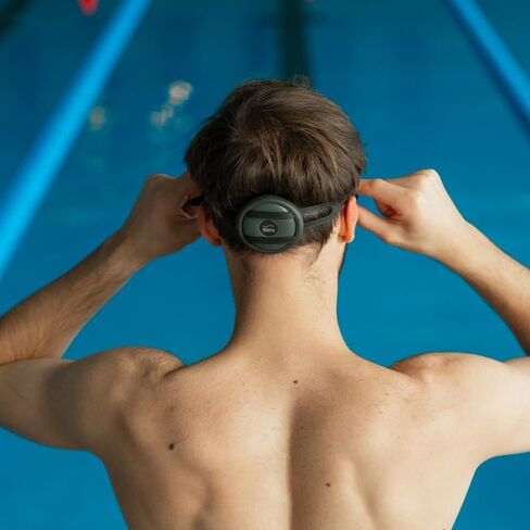 موسيقى SONR ، مشغل موسيقى مفتوحة تحت الماء للسباحين ، سماعات السباحة ، لاعب عظم مقاوم للماء MP3 ، سماعات السباحة تحت الماء مع Bluetooth (رمادي داكن) in Kuwait