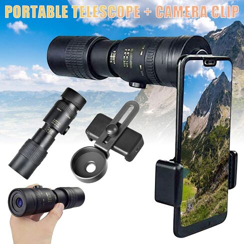 4k 10-300x40mm Monocular Telescope, Portable Spotting Telescope, Anti-Shake, Shockproof, Waterproof Telescope with Phone Holder Telescope for Adult Bird Watching Outdoor Travel in Saudi Arabia
