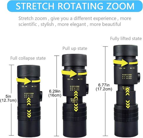 4k 10-300x40mm Monocular Telescope, Portable Spotting Telescope, Anti-Shake, Shockproof, Waterproof Telescope with Phone Holder Telescope for Adult Bird Watching Outdoor Travel in Saudi Arabia