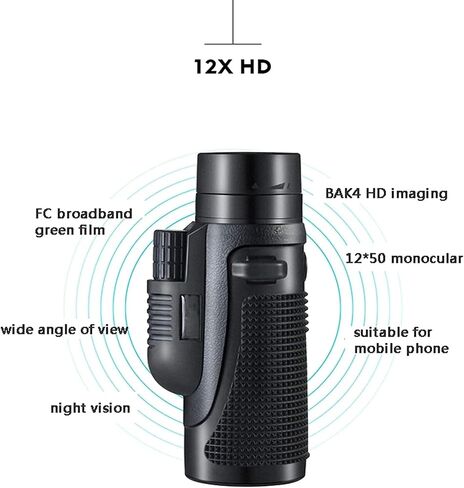 Telescope for Adults,HD BAK4 Prism Phone Telescopes High Power Wildlife Bird Watching Camping,Monocular Binoculars for Adults with in Saudi Arabia