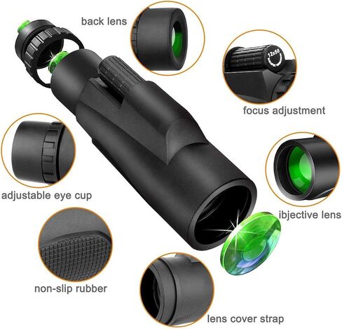 Telescope for Adults, monocular, 12x50 Optical Monocular Camping Hiking Telescope for Bird Watching Camping Hiking, Match for Adult Bird Watching Outdoor Travel Sightseeing Binoculars in Saudi Arabia