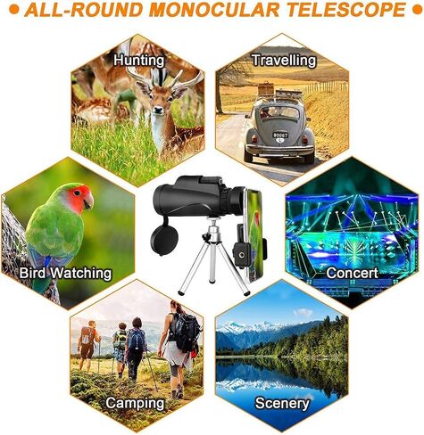 Telescope for Adults, monocular, 12x50 Optical Monocular Camping Hiking Telescope for Bird Watching Camping Hiking, Match for Adult Bird Watching Outdoor Travel Sightseeing Binoculars in Saudi Arabia